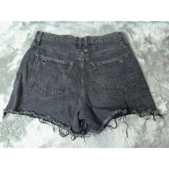 We The Free Black 3" Women's 29" Distressed Denim Cut-Off Shorts - Picture 2 of 9